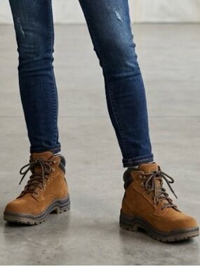 Brahma Diane II Steel Toe Slip Resistant Waterproof Work Boots, Women’s 6, Tan